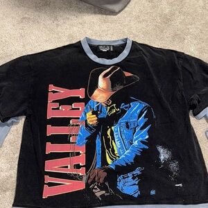 VALE Black “Valley” Graphic Tee with Cowboy Design